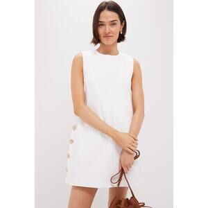 HYACINTH HOUSE White Twill Button Bitsy Dress Size M NWT Retail $168 Tuckernuck